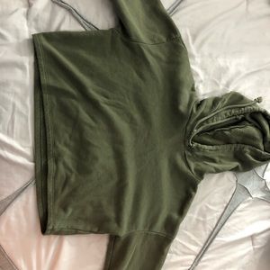 army green cropped sweatshirt